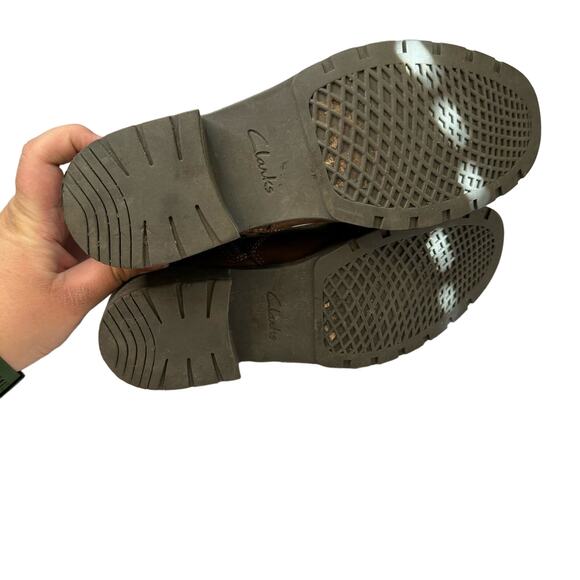 Clarks Brown Orinoco Art Leather Mid Calf Boots Size 9.5 - Picture 5 of 6